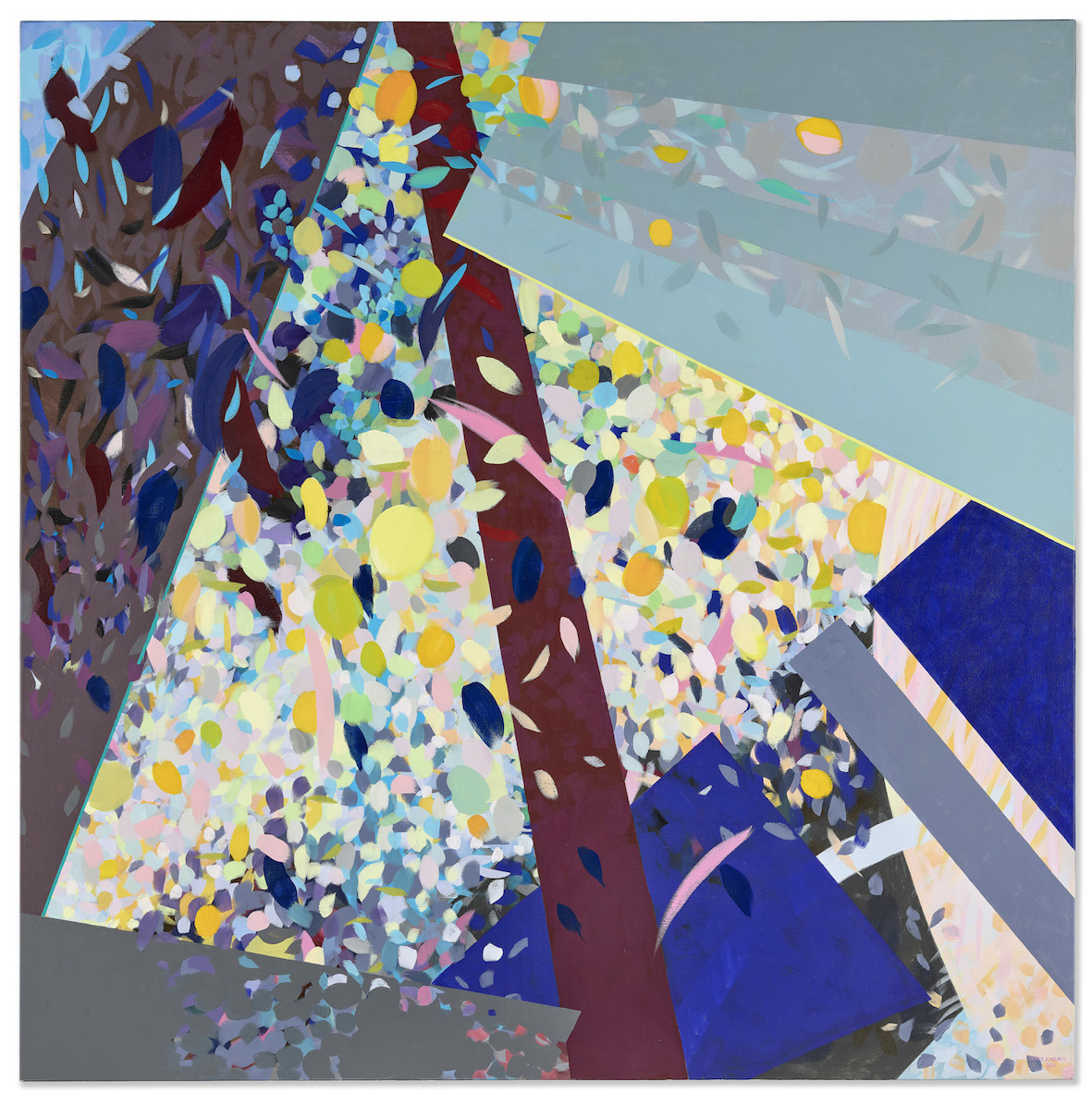 Samia Halaby (B. 1936, Jerusalem) Lemon Tree. (estimate £60,000-80,000 I US$81,000-110,000)
