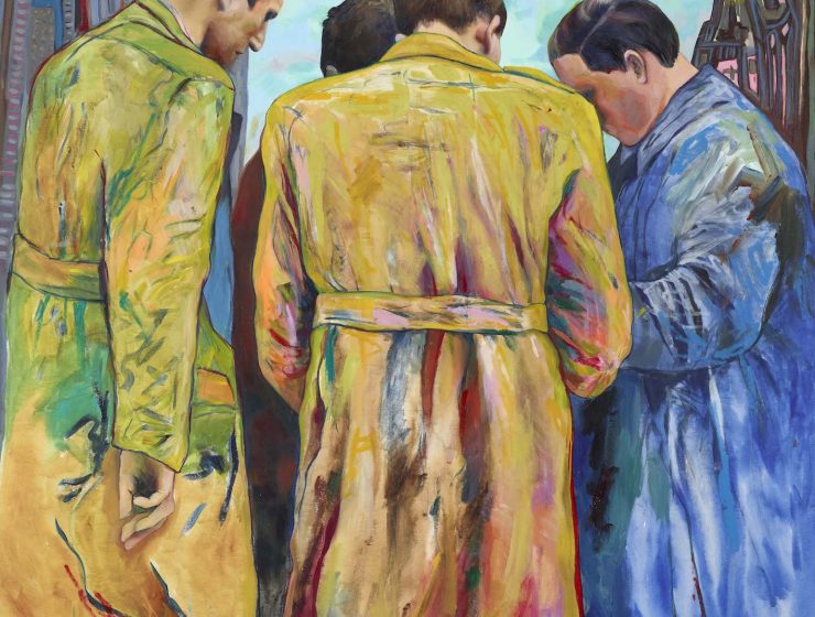 Yasmina Alexandra Nysten, The Coverts, 2023, Mixed media on canvas, 186 x 152 cm. Courtesy of the Dalloul Art Foundation.