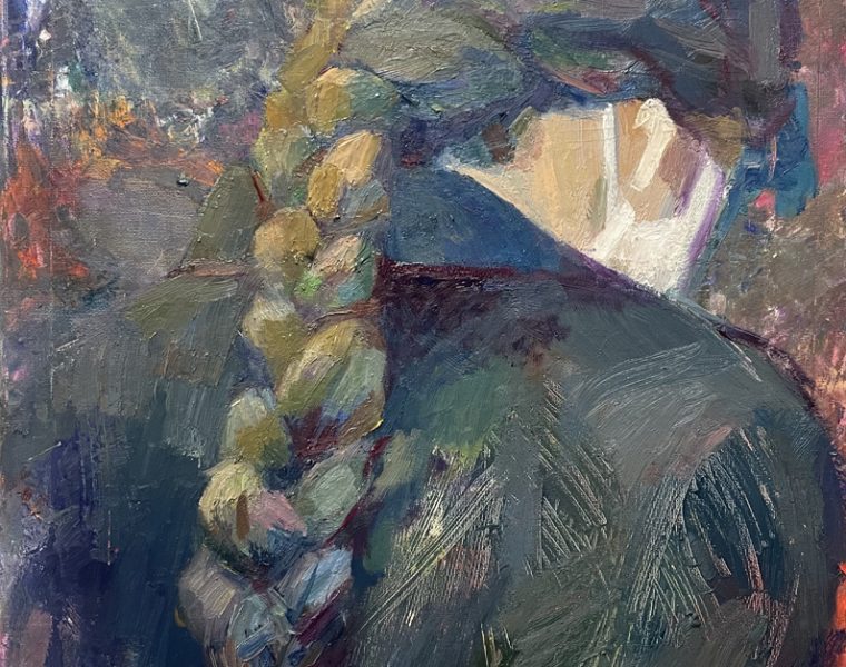 Yasmina Nysten, Jaddoulé (Braid), oil on canvas, 40x50cm, 2025