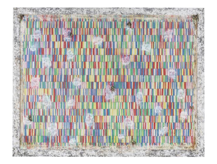 Pascale Marthine Tayou, Chalks and pins V, 2012, 165-212cm, 40.000-60.000eur