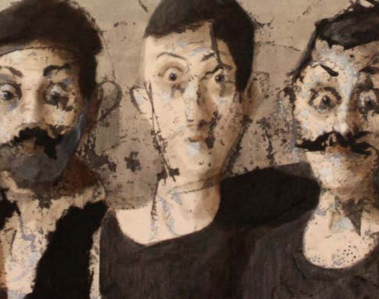 Rabee Kiwan, Untitled, 2021, mixed media on canvas, 130 x 130 cm