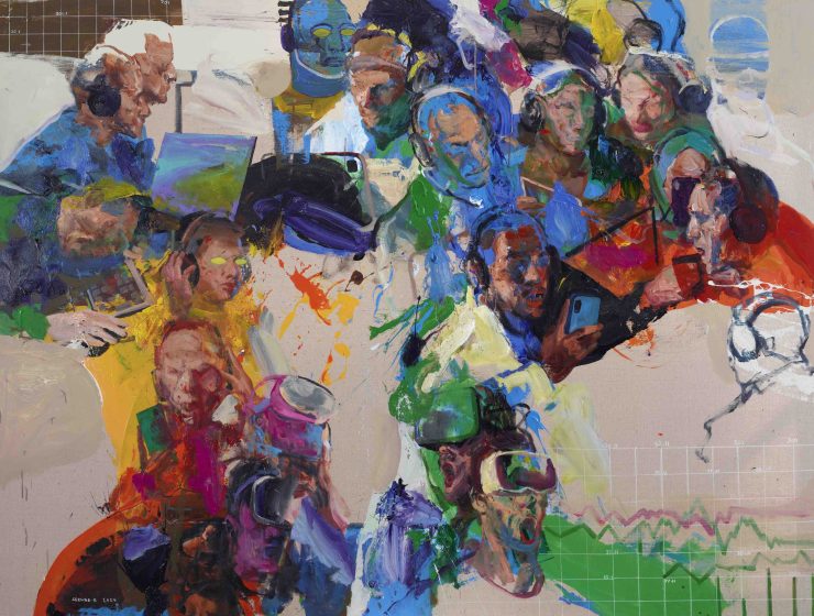 War on Technology, 2024, Acrylic on canvas, 150 x 200 cm.