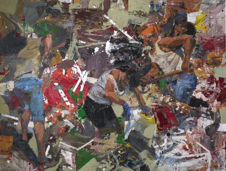 Beirut Clean Up, 2020, Acrylic on canvas, 190 x 228 cm. Courtesy of DAF Beirut.