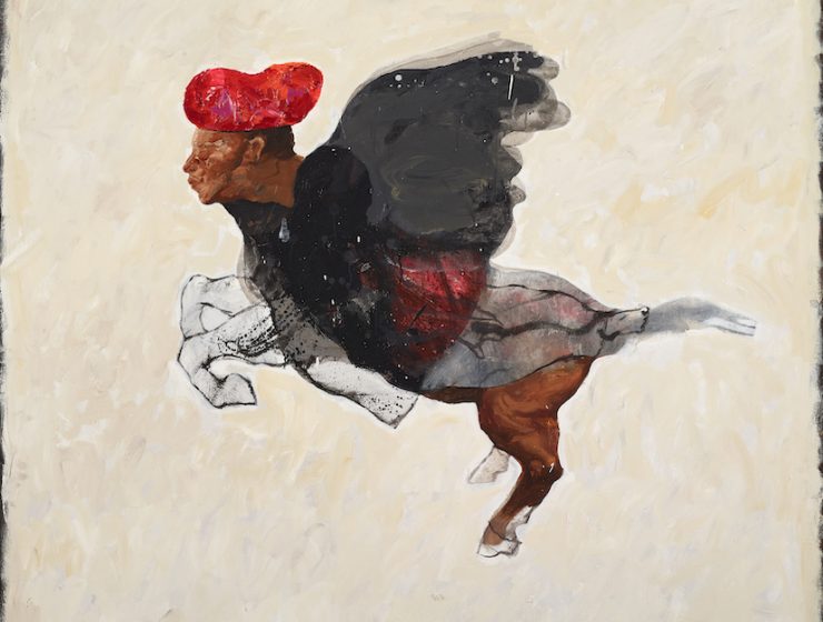 Bourak, 2015, Acrylic and mixed media on canvas, 150 x 150 cm. Courtesy of DAF Beirut.