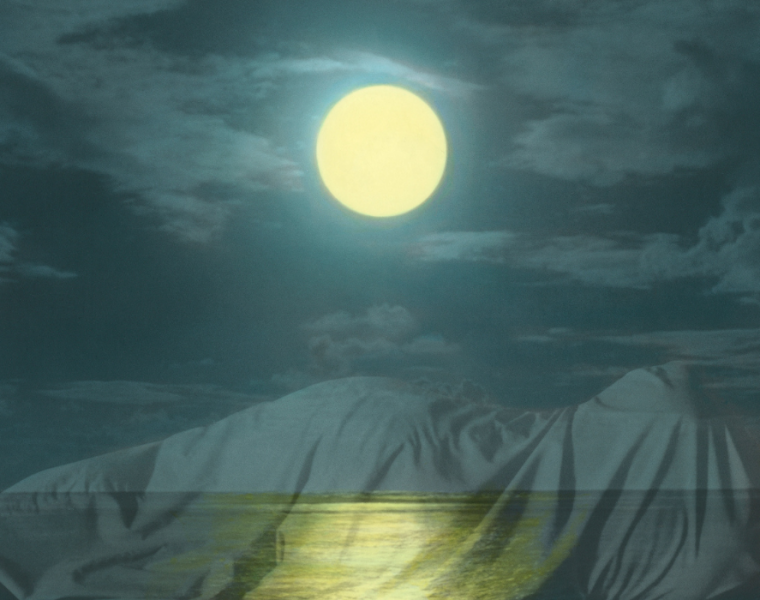 Youssef Nabil_Self-portrait with the Moonlight, 2021_2021_Hand Coloured Gelatin Silver Print_75 x 116 cm_Edition of 5
