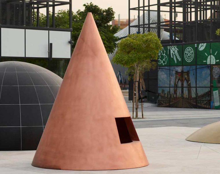 A point in time by artist Khalil Rabah on display as part of the Public Art Programme at Jubilee Park, Expo 2020 Dubai. (Photo by Roman Mensing/Expo 2020 Dubai)