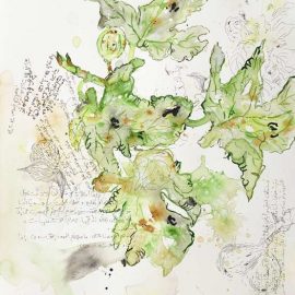 Hiba Kalache, We Have Actually Been Stripped Of Our Rights Here, As Well As There. We Are Waiting Silently For ‘El Faraj’, For A Miracle To Happen, 2019. Ink acrylic on carton, 50 x 35 cm. Courtesy of Saleh Barakat gallery