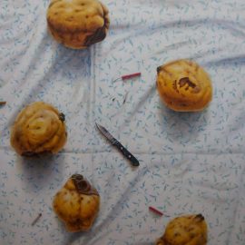 Othman Moussa, Five Quinces, Terrorism Series, 2017. Oil on canvas, 120 x 100 cm. Courtesy The artist and Fann A Porter gallery