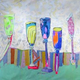 Rana Samara, Prosthetics, 2019. Acrylic on canvas, 207 × 530 cm. Courtesy of Zawyeh Gallery