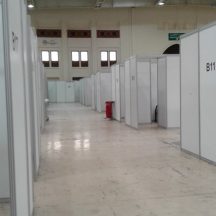 Exhibition Centre, Bahrain, as a Covid test location in 2020. It was previously a location for Art Fair Bahrain and cultural festivals. Taken with my mobile phone camera.