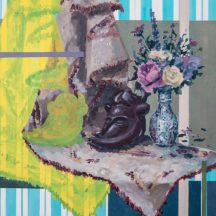 Yassine Khaled, Untitled, 2017, Oil on canvas, 105x80cm, Courtesy of GVCC