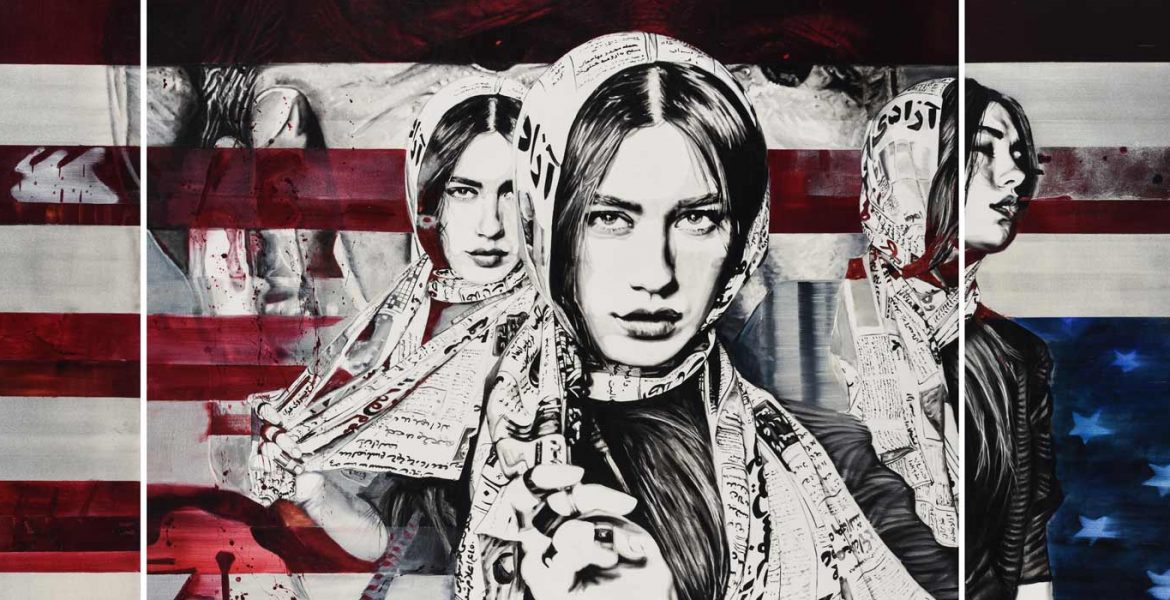 Afshin Pirhashemi, Untitled, 2017. Oil on canvas, 200 x 330 cm