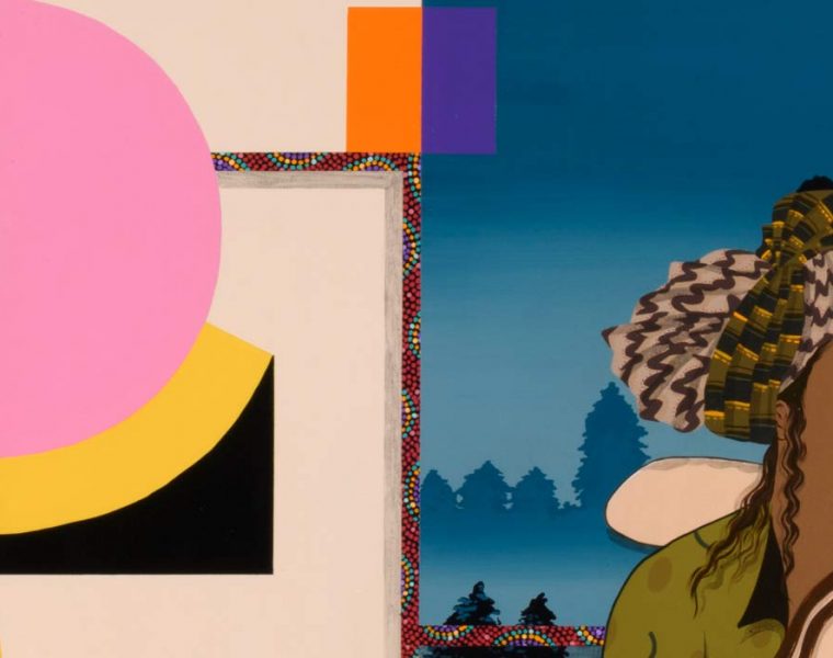 Amir H. Fallah, We Built A Monument Of Love, 2022. Acrylic on canvas, 152.4 x 152.4 cm. Courtesy of the artist and The Third Line, Dubai