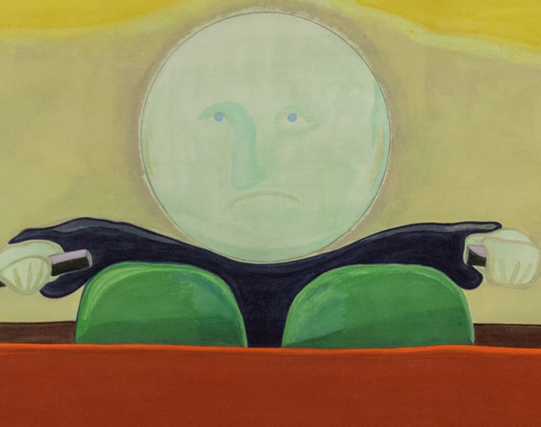 Vicente Matte, Fullmoon, 2021. Ditemper on fabric, 170x220x4 cm