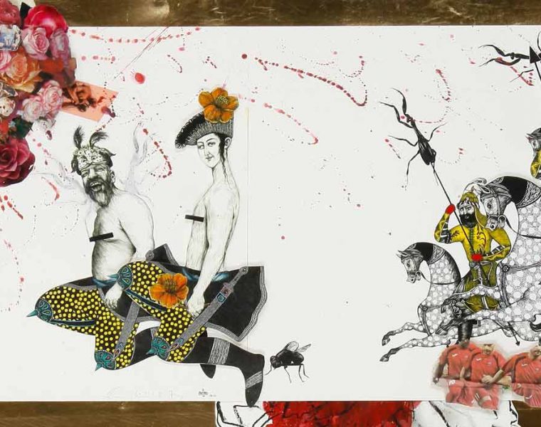 Fereydoun Ave and Mohsen Ahmadvand, Untitled works from the exhibition: Sohrab & the Bees & the Rose & the Nightingale, 2018. Courtesy of the Artists and Dastan’s Basement