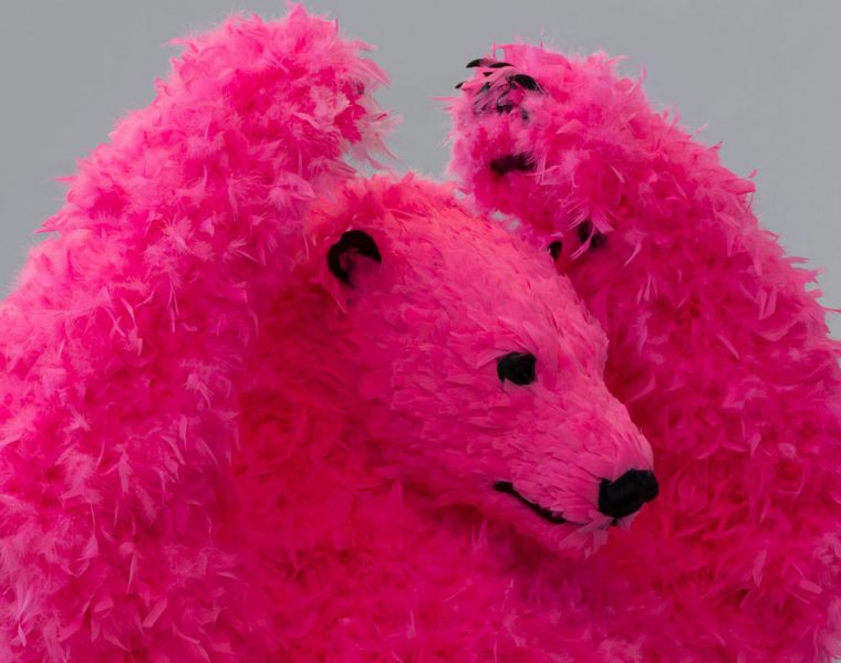 Paola Pivi, I know you want it, 2019. Urethane foam, plastic, feathers, 250 x 120 x 100 cm
