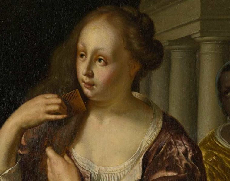 Frans van Mieris the Elder (1635-1681), Woman at Her Toilet, Assisted by a Black Servant, 1678. Oil on panel. Paris, Musée du Louvre © RMN-Grand Palais (musée du Louvre) / Adrien Didierjean