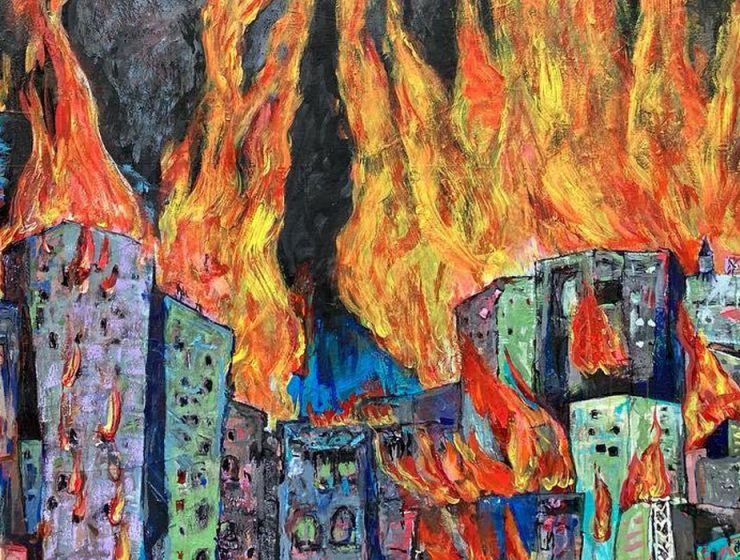 By Gorillakill and BEIRUT bomber, “One who flew over that nest”. Mix media on wall, Miami 2021