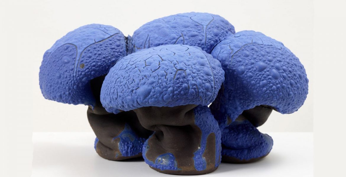 Souraya Haddad, * Bouquet, 2021. Black stoneware, paint, 45 x 40 x 26 cm