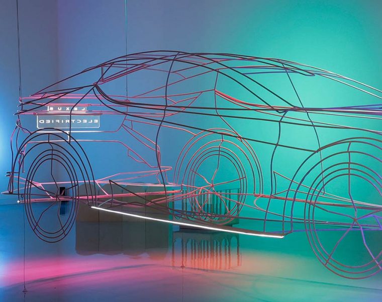 Installation by Germane Barnes and the University of Miami project vision for an electrified, carbon-neutral and human-centered future, inspired by the Lexus LF-Z Electrified Concept. Source: Lexus website.