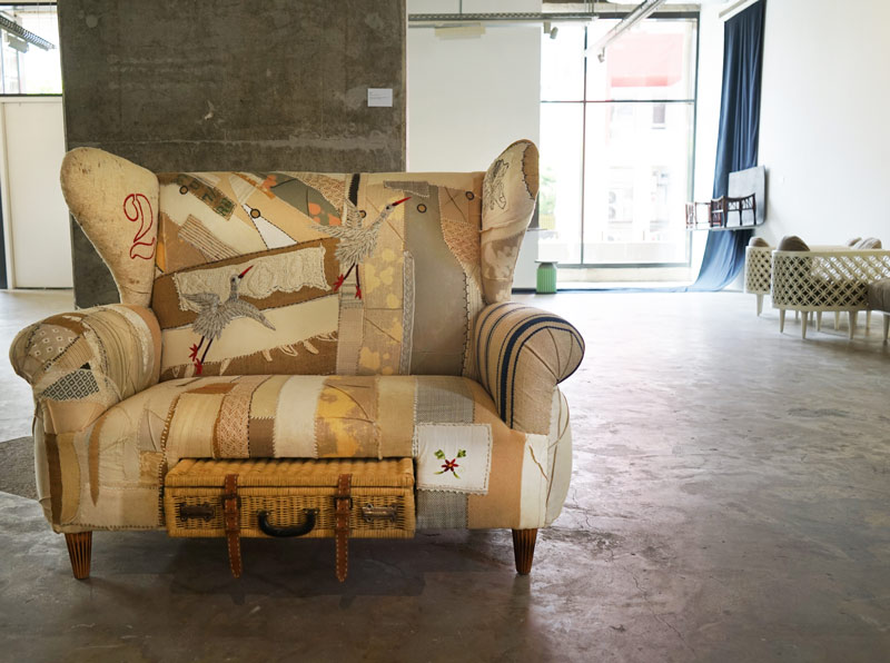 BOKJA is a Beirut-based design studio, crafting narratives through embroidery and textile to signers from the region, Bokja represents a unique cluster of textile practices from free-motion embroidery to painting. Through its work, the studio seeks to preserve a local craft tradition redefining it in a contemporary voice. There is intense emotion and powerful storytelling cultivated in every piece. A drama. A fable. A fantasy. BOKJA operates out of Beirut, a city that echoes this complex language of assemblage. The country itself is positioned between old and new, east and west, bringing to the surface issues of identity and impermanence. Behind Bokja’s skins is an underlying theme of identity; how it can be created and collected, how it can travel and adapt, and how it can ultimately be shared and communicated. Founded by Hoda Baroudi and Maria Hibri, Bokja was born from the female duo’s shared passion for furniture, textiles, art and design. While Hoda has spent her life collecting fabrics from the Silk Road, Maria is an expert in antique pieces of furniture with a hidden beauty. The two married their expertise and knowledge of traditional craftsmanship and started Bokja, reupholstering vintage furniture found in antique stores and flea markets with precious fabrics from the region.