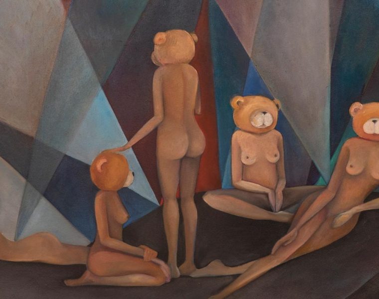 Hana Afifi, The Light at The End Of The Tunnel, 2021-2022. Oil on canvas,155 x 105 cm