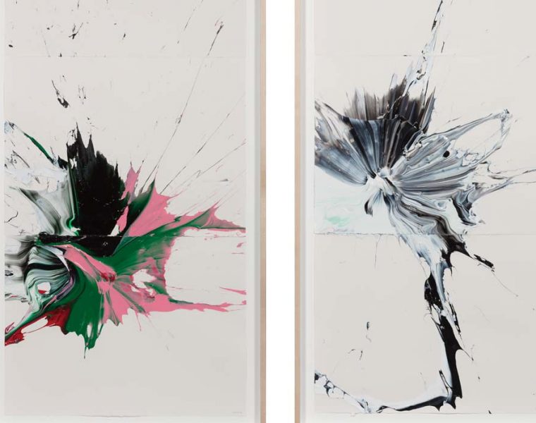 Michael Chow, Four seasons, 2018. Acrylic on paper, Polyptych. Framed: 182.88 x 88.2 x 7.62 cm each