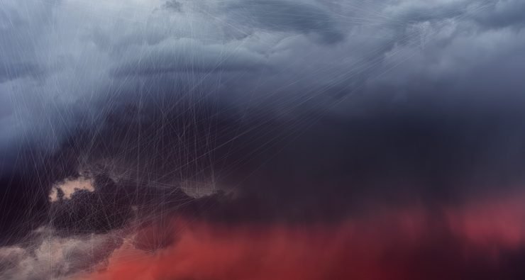 Trevor Paglen, CLOUD #135 Hough Lines, 2019. Dye sublimation print; 121.92 × 165.10 cm. Edition of 5 plus II AP and 1 exhibition copy. Courtesy of the artist and PACE Gallery.