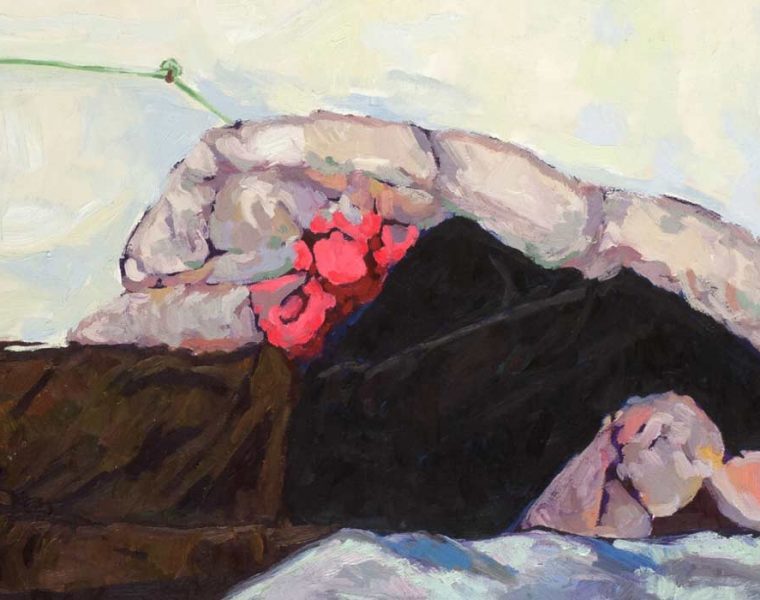 Anas Albraehe, Auto-portrait, 2020. Oil on canvas, 114 x 146 cm