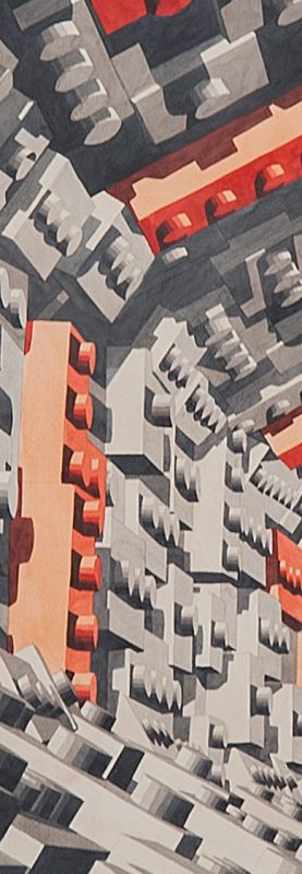 Dagoberto Rodríguez, Pasillo Hexagonal, 2019. Watercolour and graphite on paper, 130 × 130 cm. Courtesy of Sabrina Amrani gallery